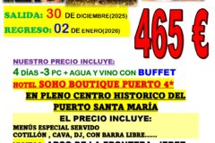 Puerto de Santa María (Especial fin de año) del 30 de Diciembre al 2 de Enero
