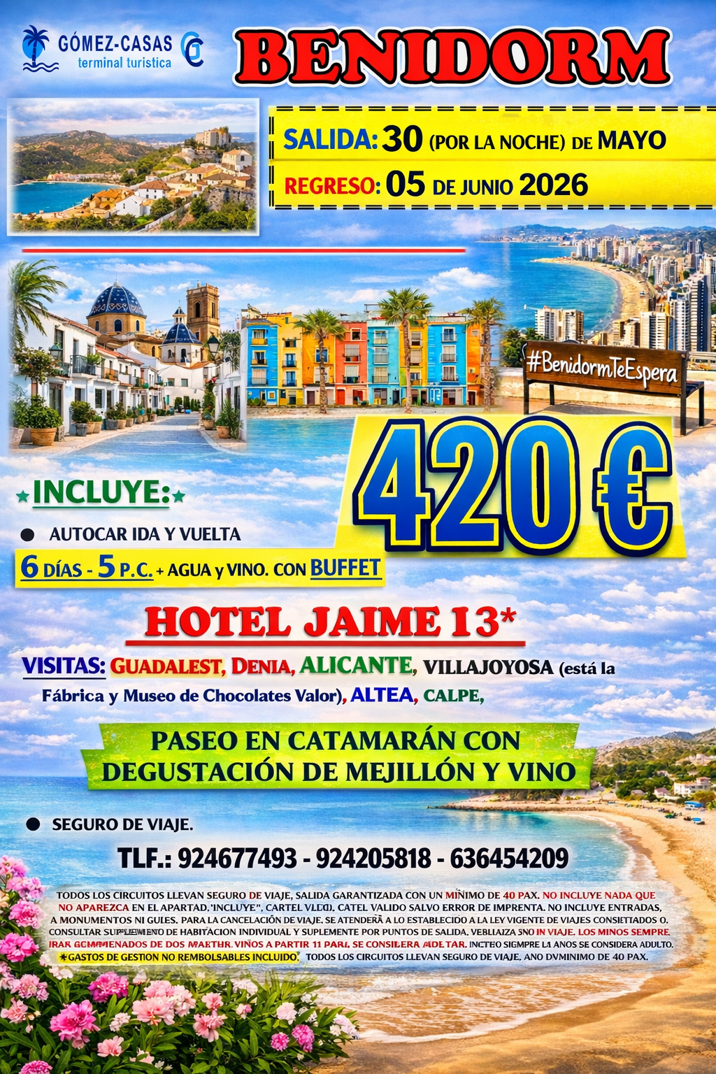 BENIDORM DEL 30 DE MAYO AL 5 DE JUNIO DE 2026