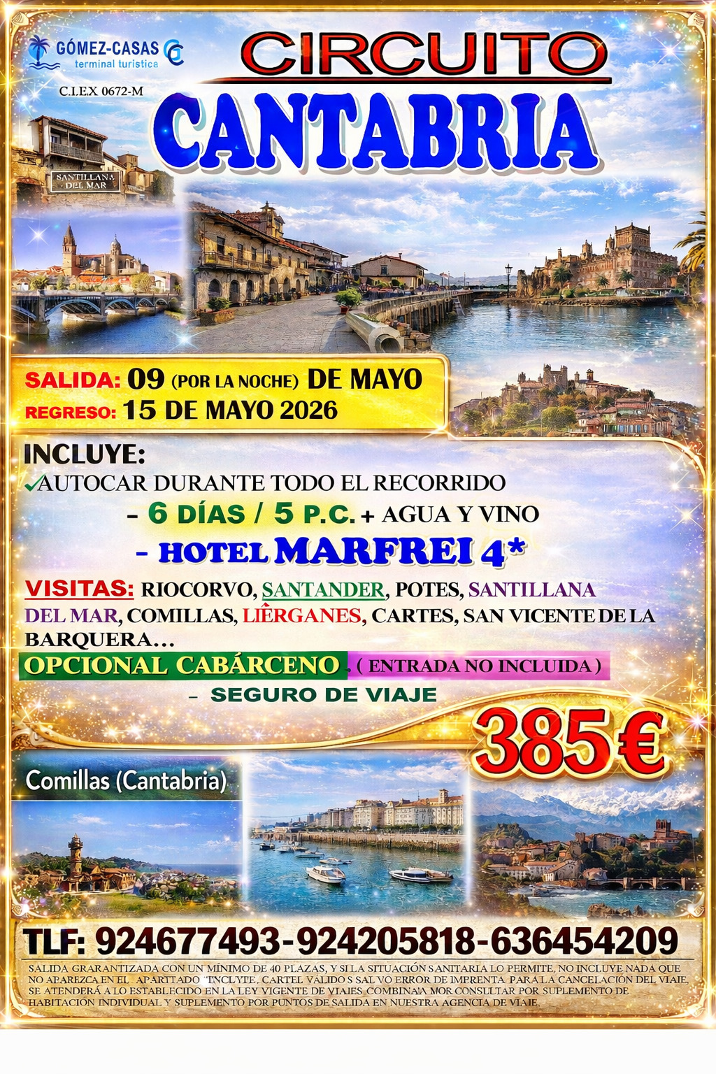 CANTABRIA DEL 9 AL 15 DE MAYO DE 2026