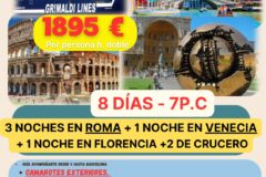 CIRCUITO ROMA – VENECIA – FLORENCIA DEL 5 AL 13 DE JULIO DE 2026