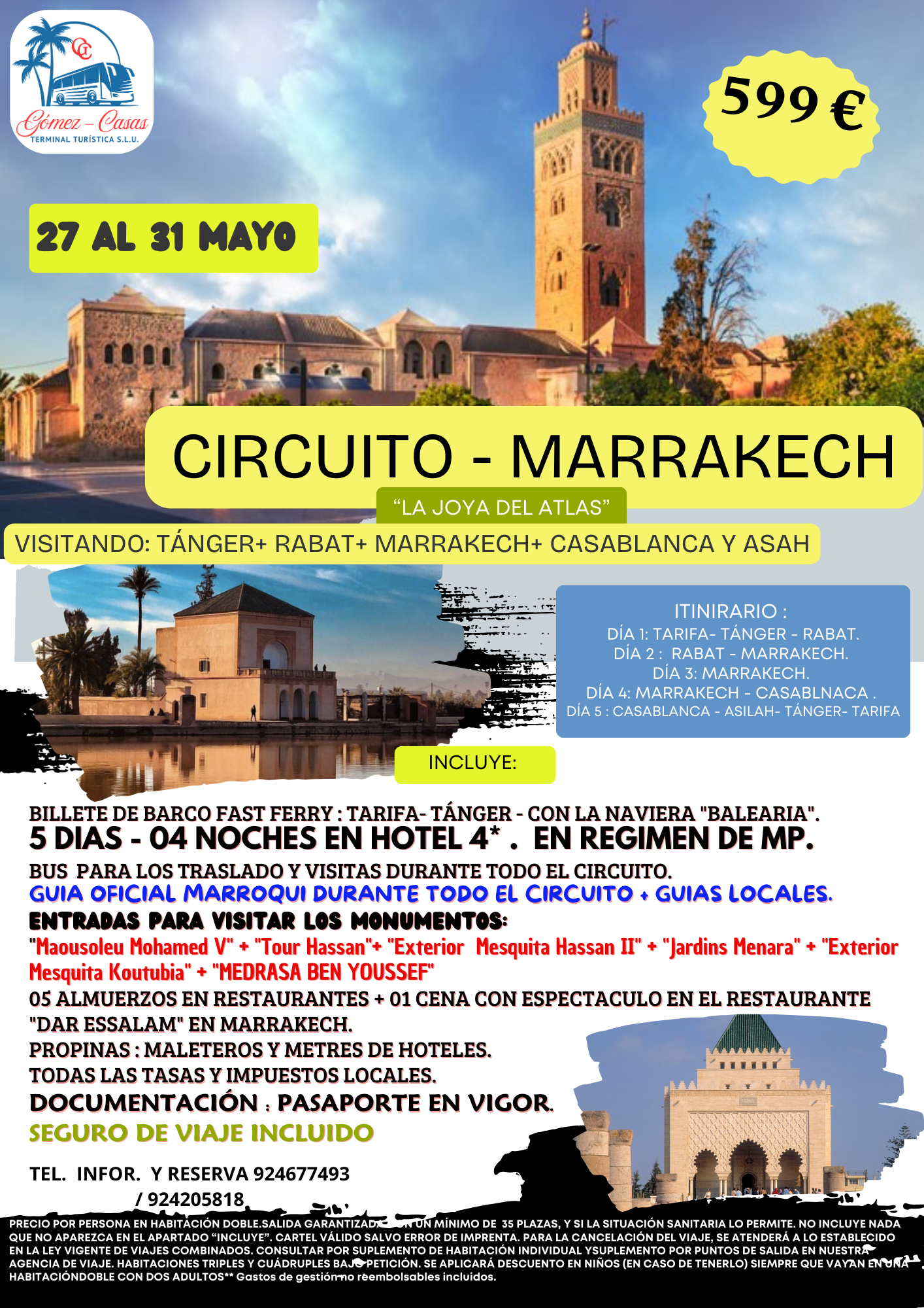 MARRUECOS 27 AL 31 DE MAYO DE 2026