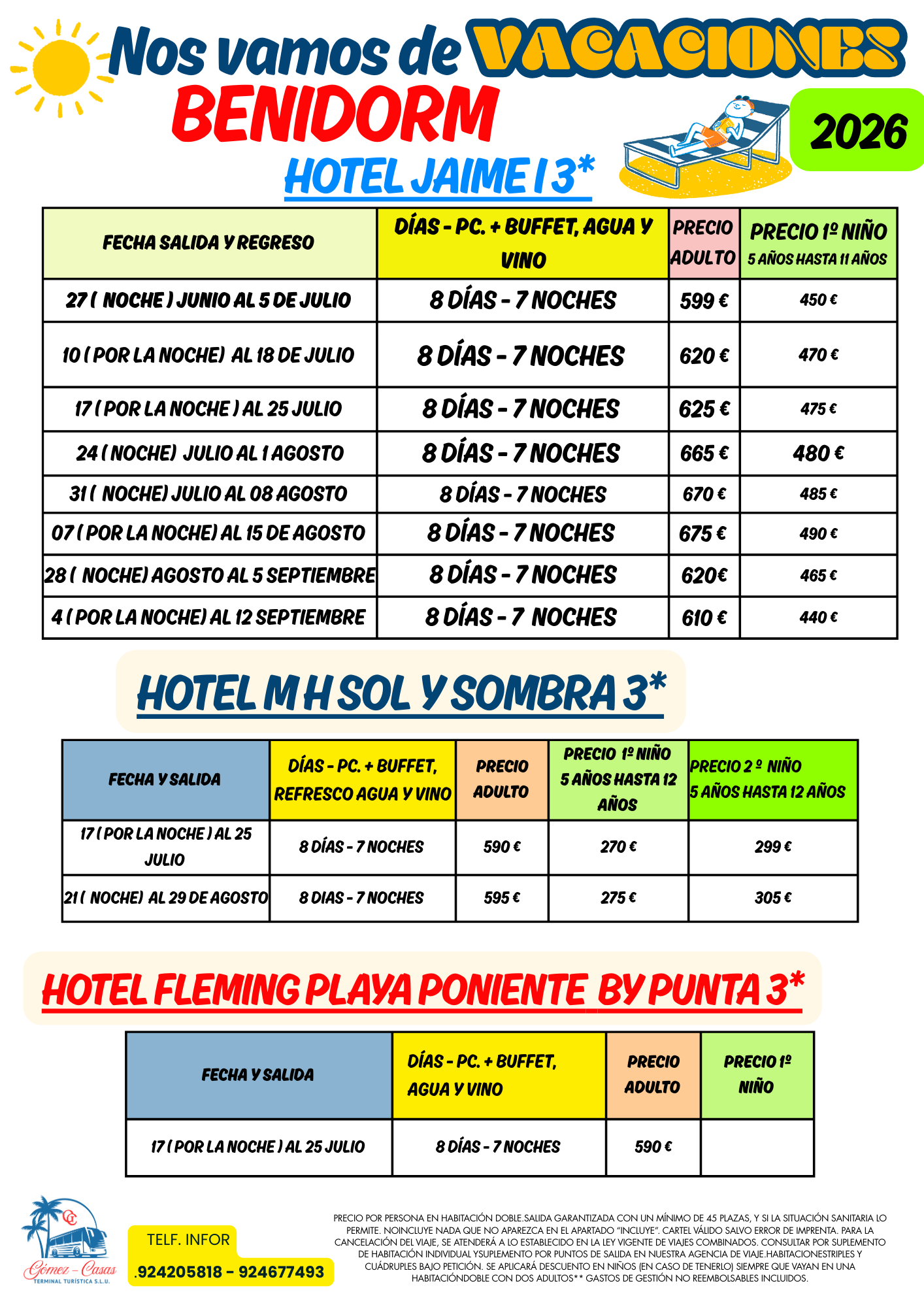 TODAS LAS FECHAS DE BENIDORM