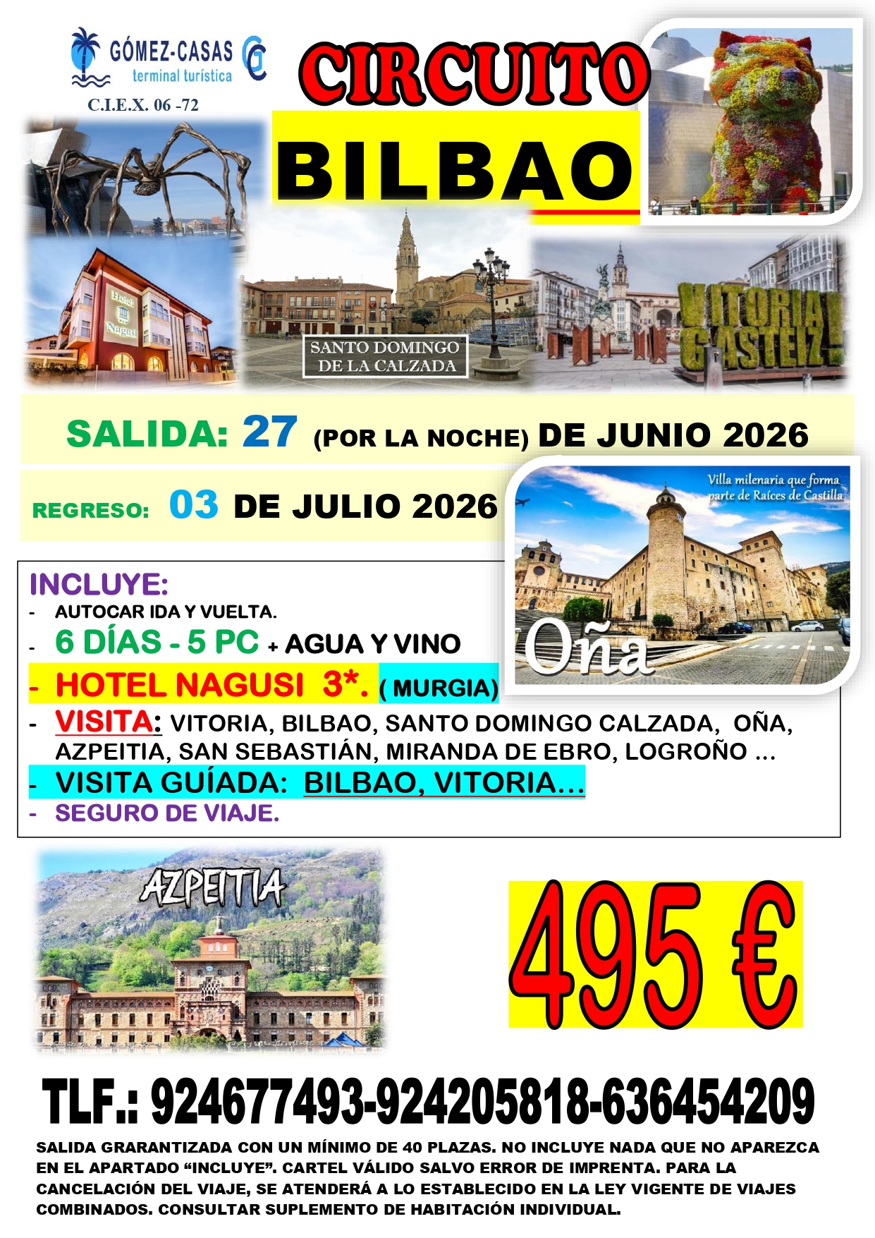 BILBAO DEL 27 DE JUNIO AL 3 DE JULIO DE 2026