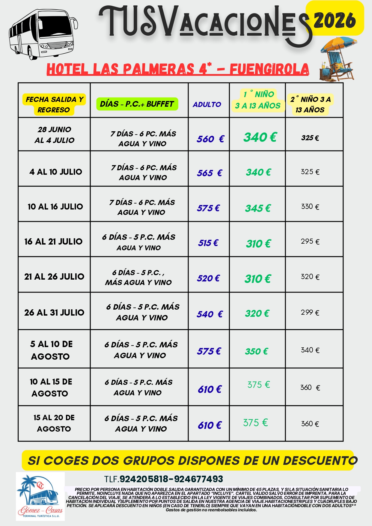 FECHAS PARA FUENGIROLA HOTEL LAS PALMERAS