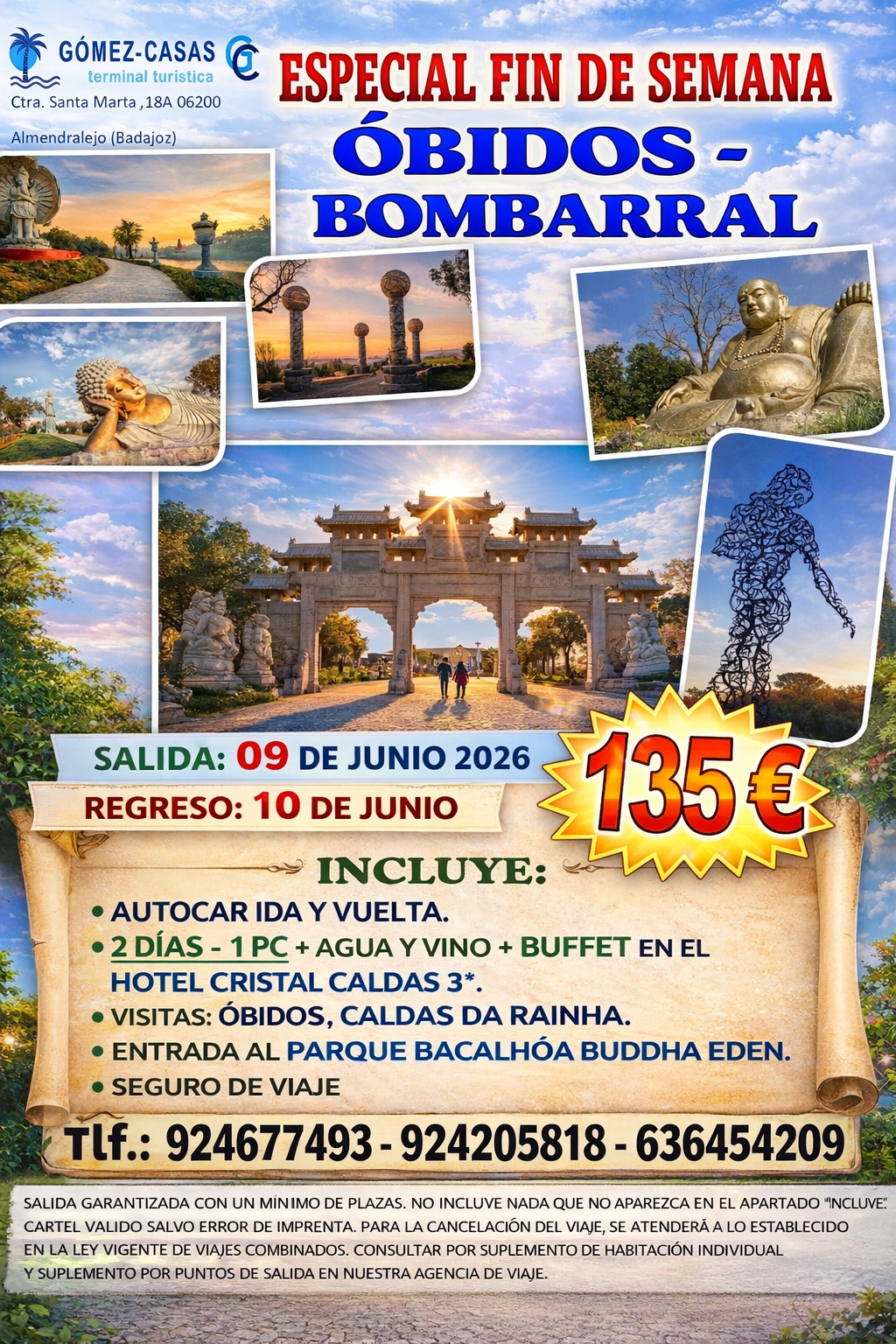 ÓBIDOS Y BOMBARRAL DEL 9 AL 10 DE JUNIO DE 2026