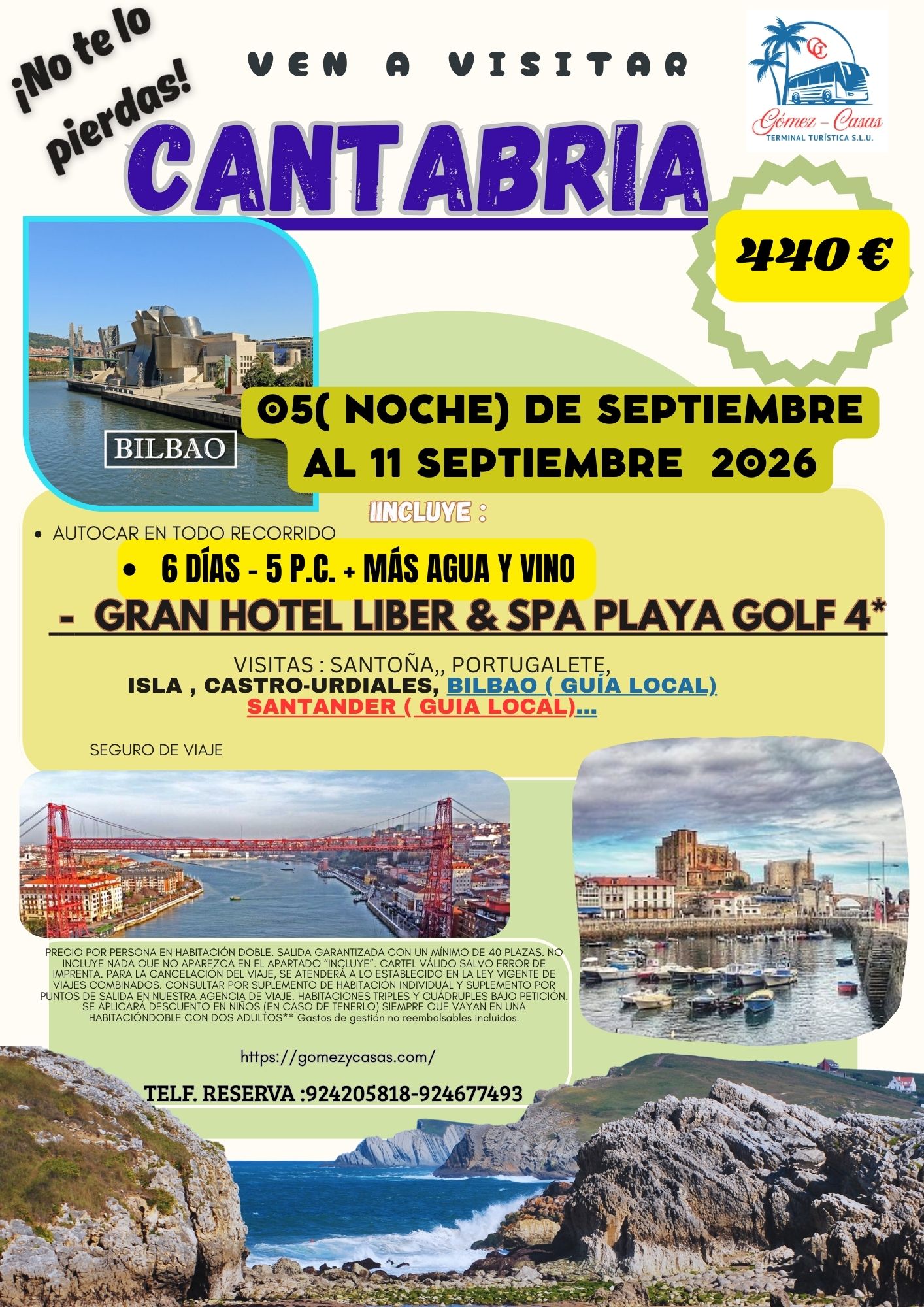 CANTABRIA DEL 5 AL 11 DE SEPTIEMBRE DE 2026