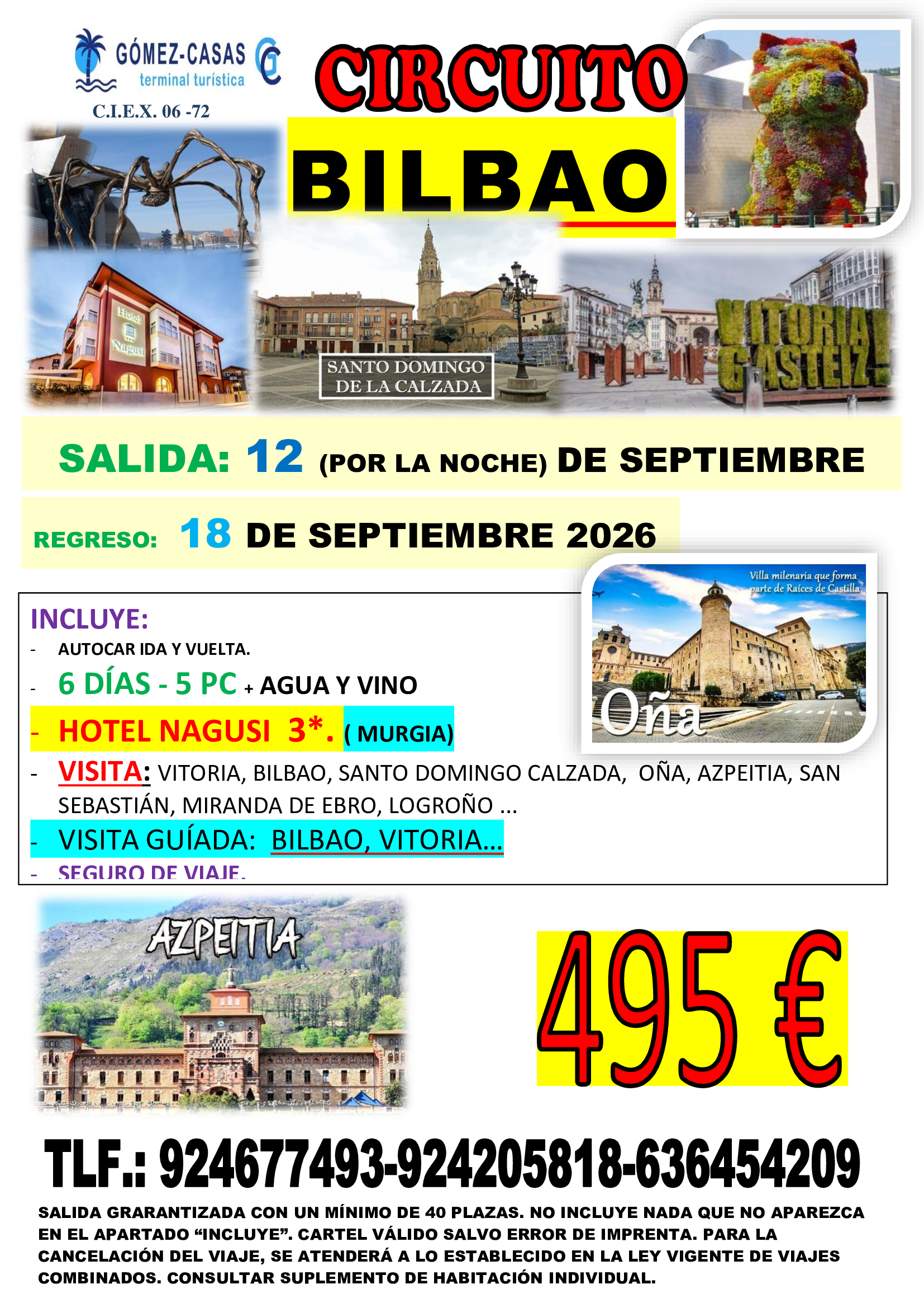 BILBAO DEL 12 AL 18 DE SEPTIMEBRE DE 2026