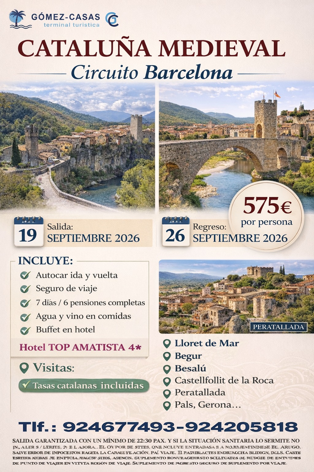 BARCELONA Y LLORET DEL 19 AL 26 DE SEPTIEMBRE