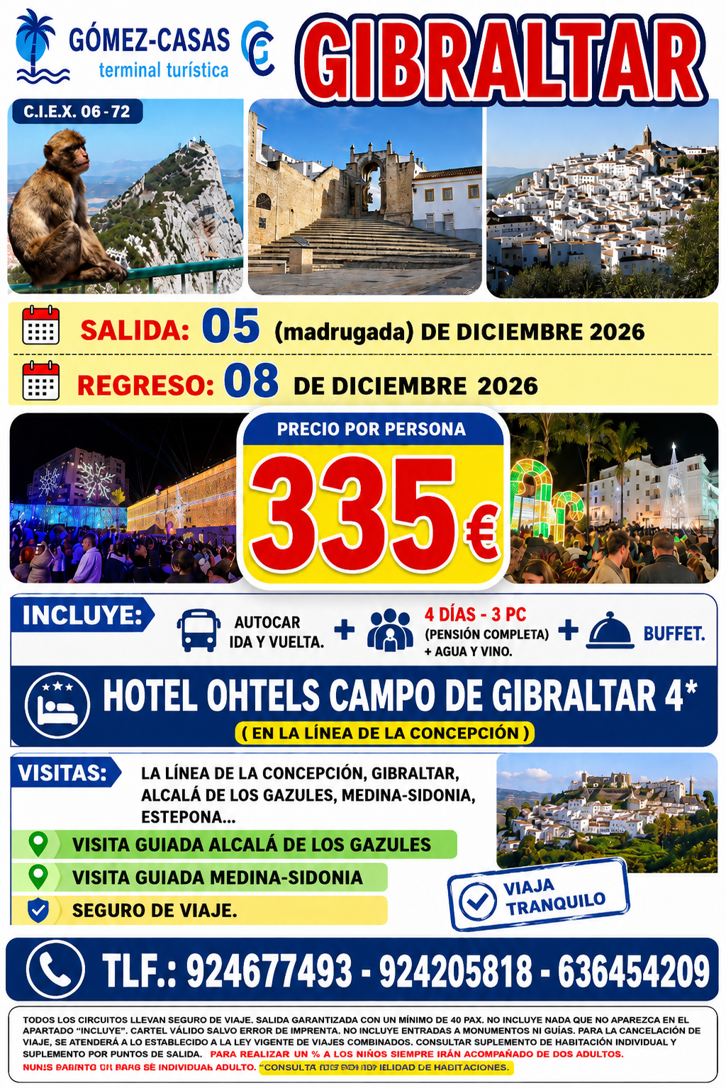 GIBRALTAR DEL 5 AL 8 DE DICIEMBRE DE 2026
