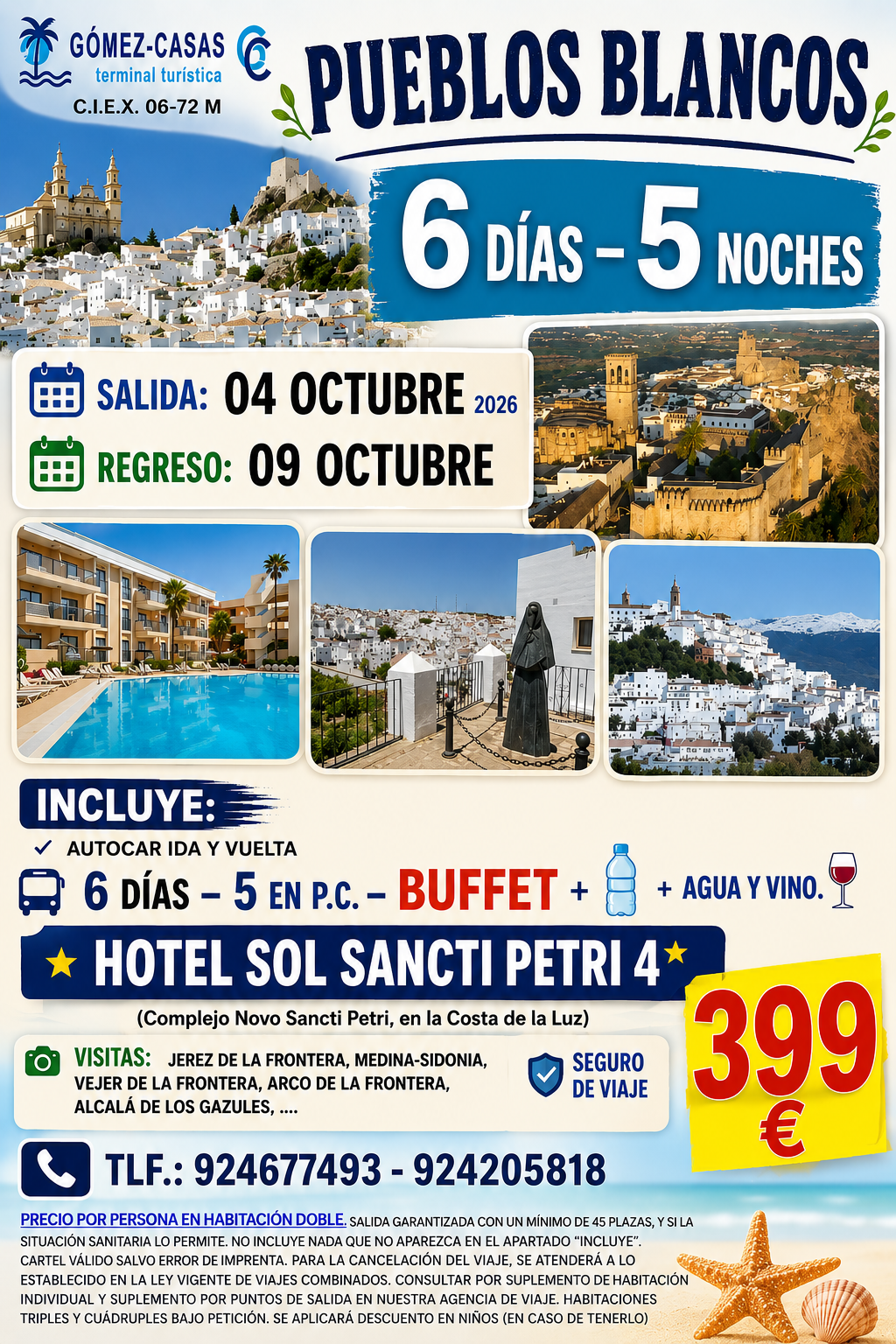 PUEBLOS BLANCOS DEL 4 AL 9 DE OCTUBRE DE 2026