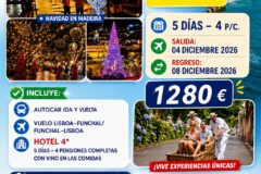 MADEIRA DEL 4 AL 8 DE DICIEMBRE DE 2026