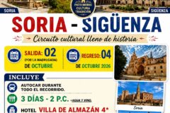 SORIA Y SIGÜENZA DEL 2 AL 4 DE OCTUBRE DE 2026