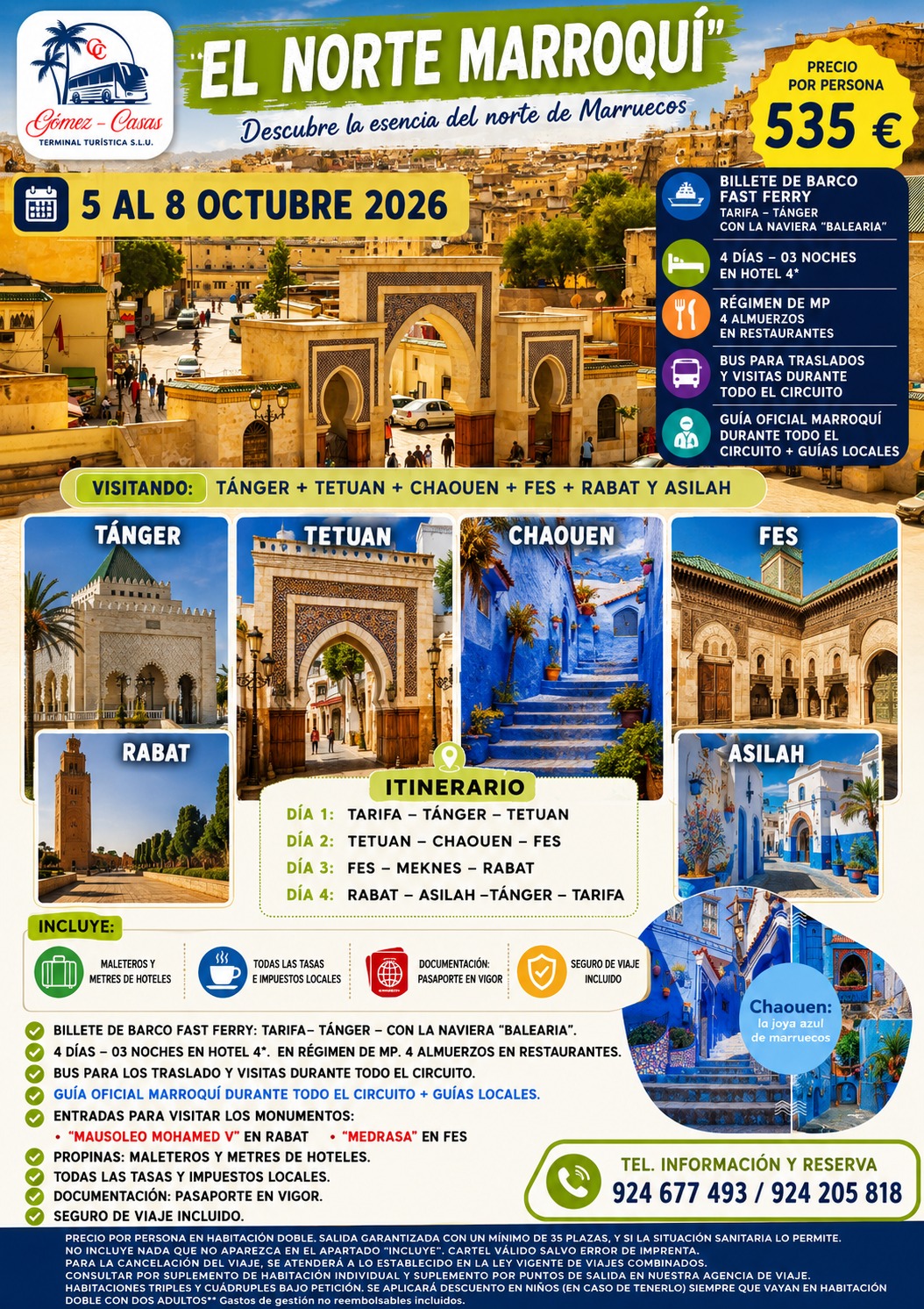 NORTE MARROQUÍ DEL 5 AL 8 DE OCTUBRE