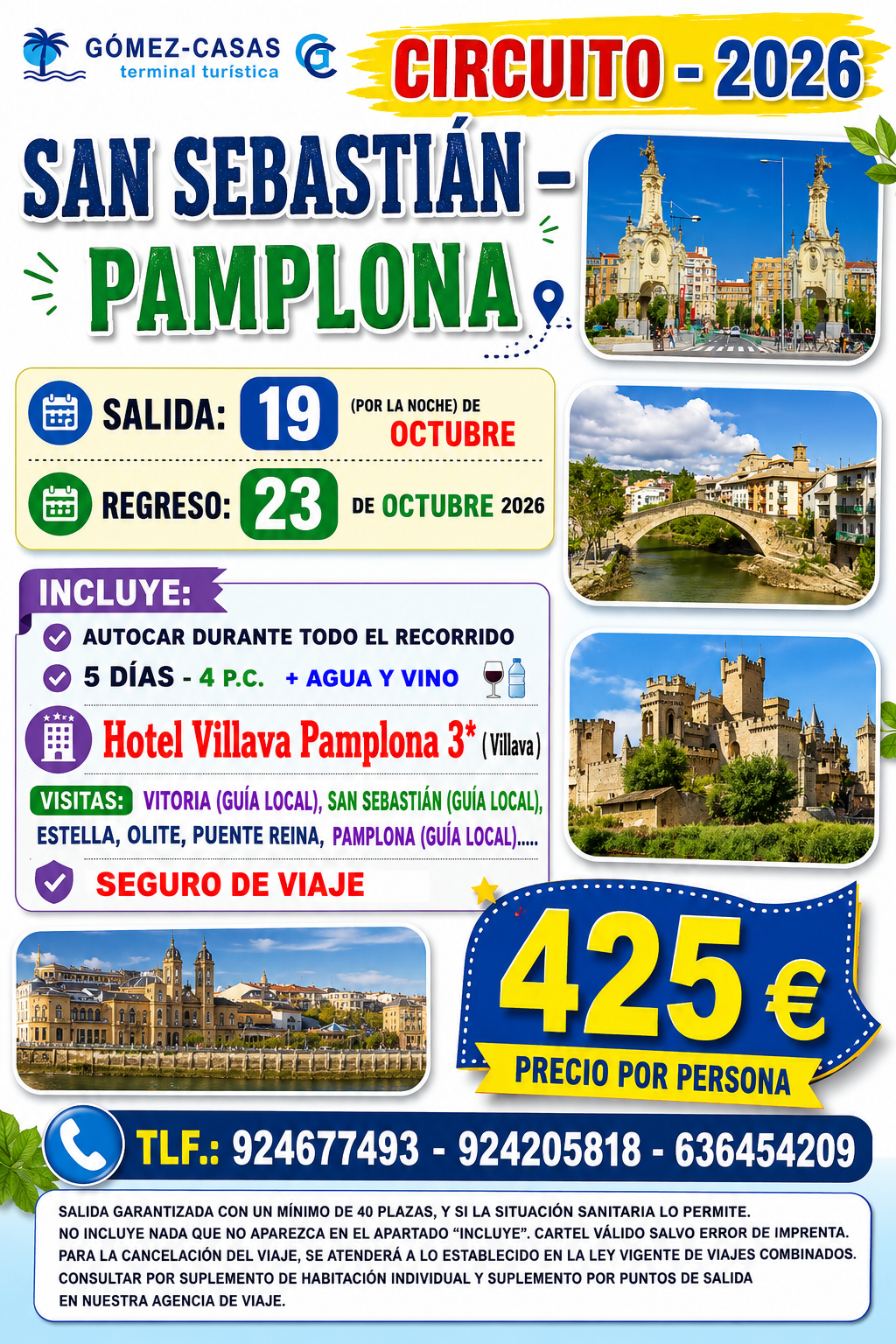 SAN SEBASTIAN Y PAMPLONA DEL 19 AL 23 DE OCTUBRE
