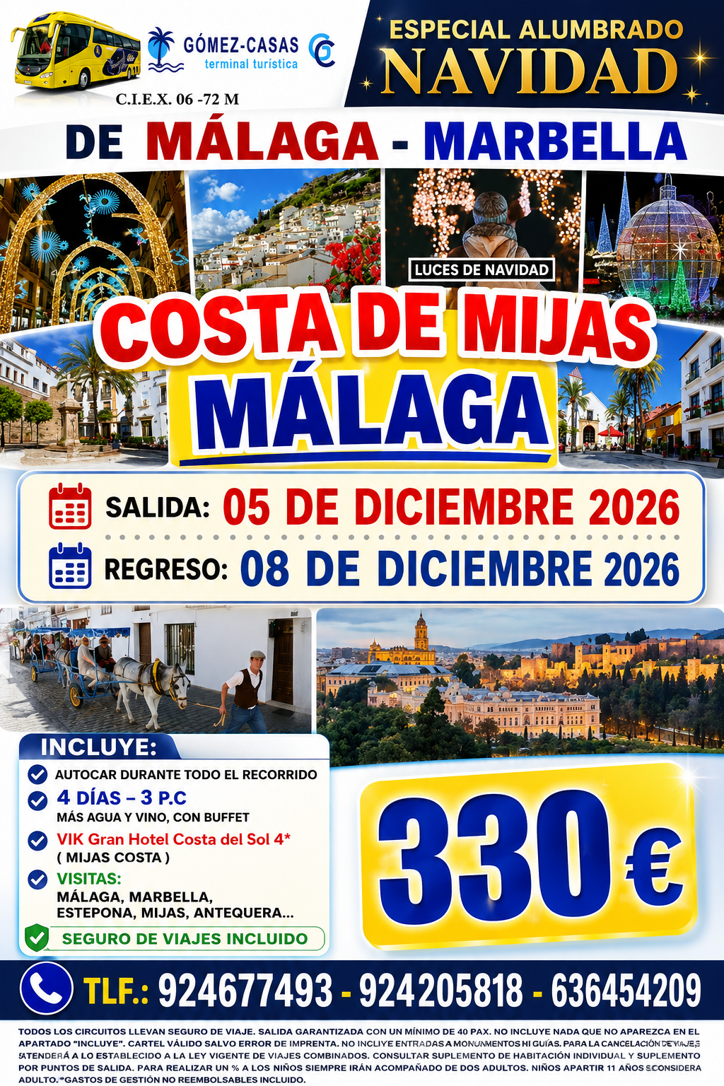MALAGA Y MARBELLA DEL 5 AL 8 DE DICIEMBRE (ESPECIAL ALUMBRADO)