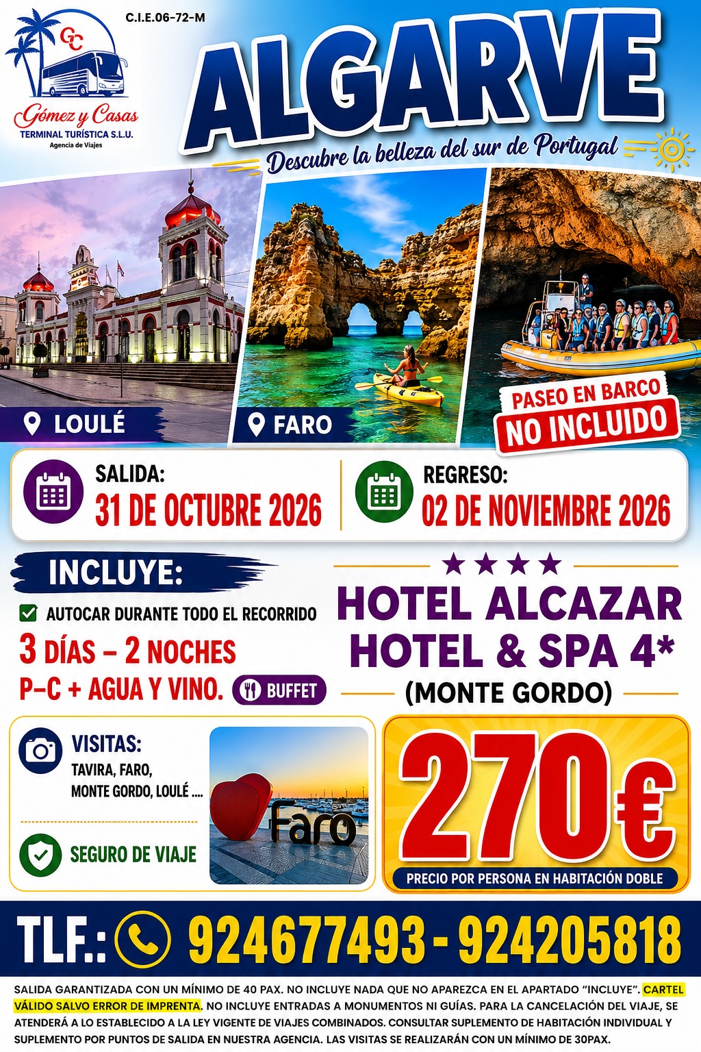 ALGARVE DEL 31 DE OCTUBRE AL 2 DE NOVIEMBRE