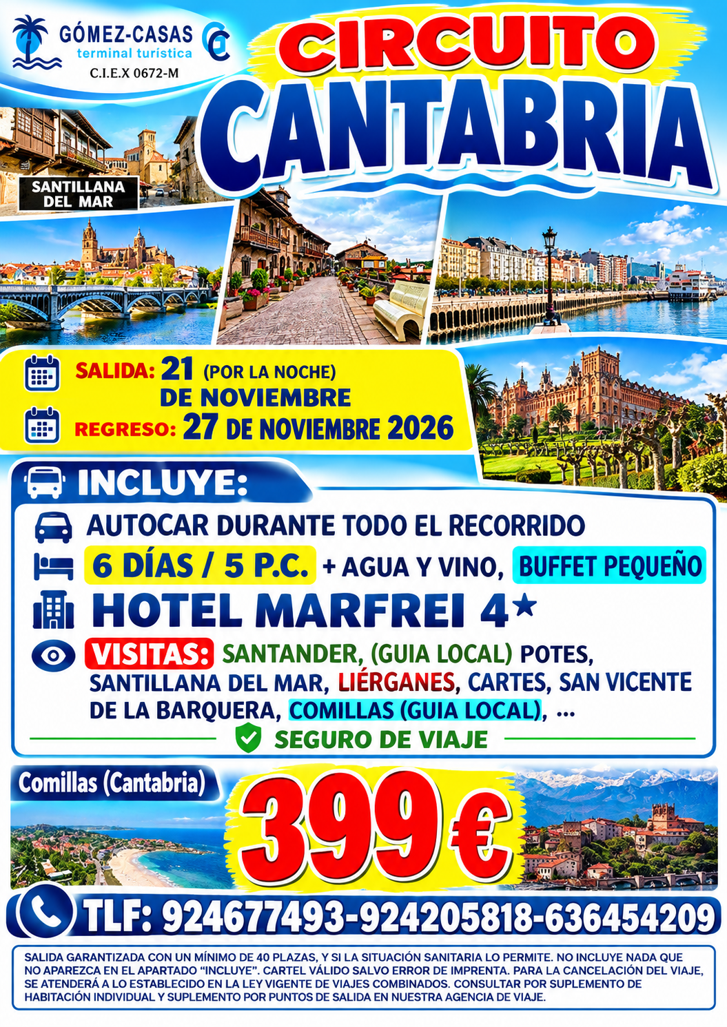 CANTABRIA DEL 21 AL 27 DE NOVIEMBRE