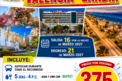FALLAS GANDIA – VALENCIA DE 16 (NOCHE) A 21 DE MARZO DE 2027