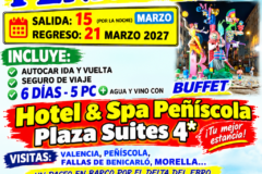 PEÑISCOLA DEL 15 (NOCHE) AL 21 DE MARZO DE 2027